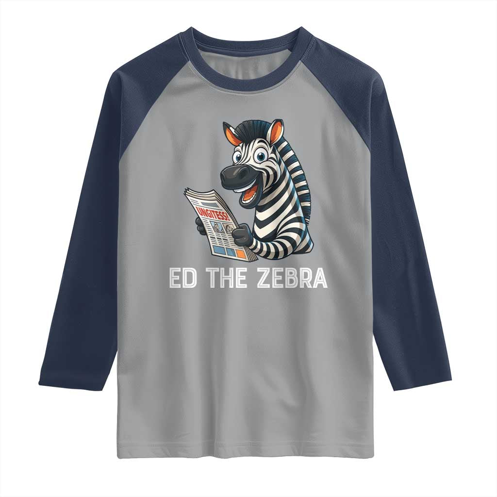 Ed the Zebra Meme Raglan Shirt Funny Viral Animal Escape Internet Humor Fans - Wonder Print Shop