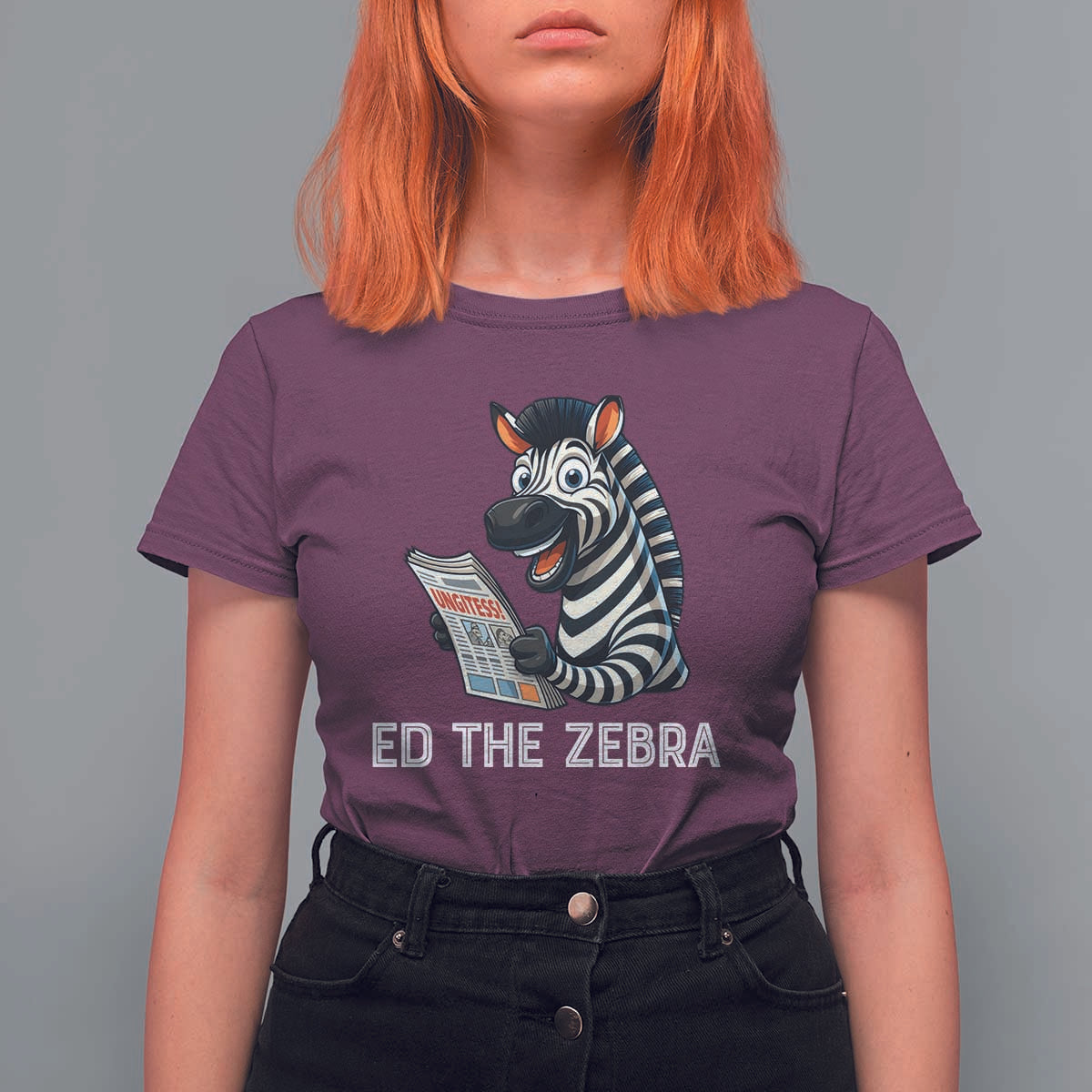 Ed the Zebra Meme T Shirt For Women Funny Viral Animal Escape Internet Humor Fans - Wonder Print Shop