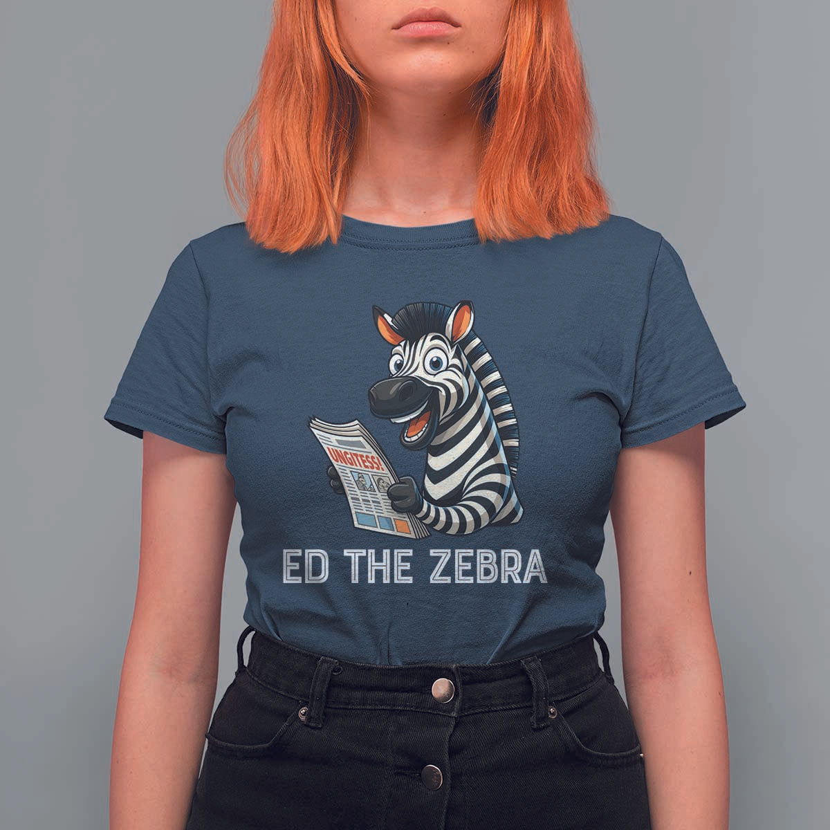 Ed the Zebra Meme T Shirt For Women Funny Viral Animal Escape Internet Humor Fans - Wonder Print Shop
