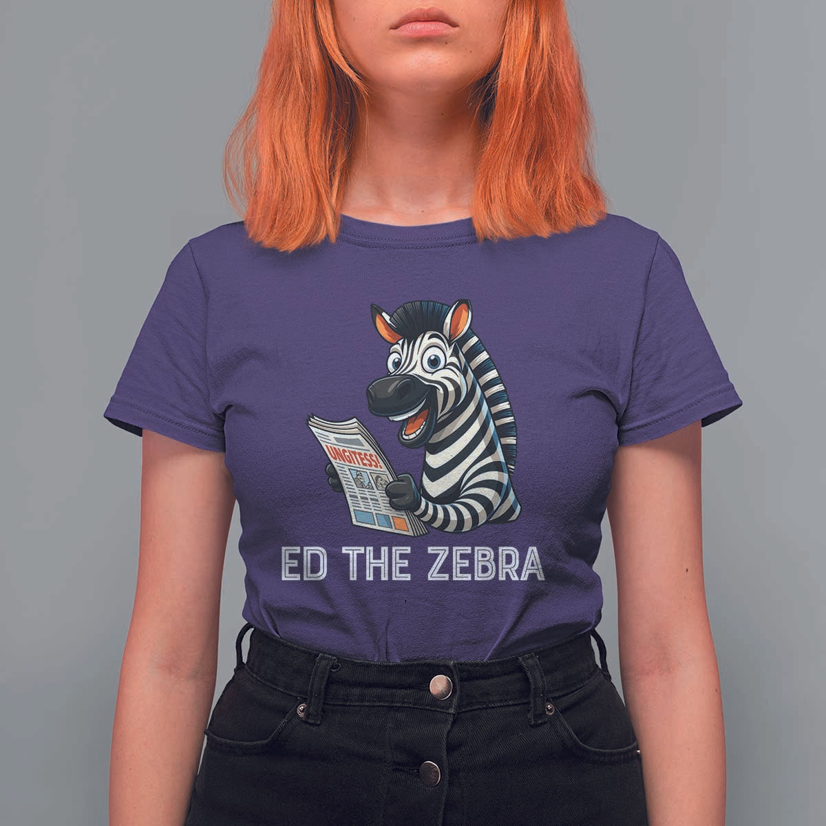 Ed the Zebra Meme T Shirt For Women Funny Viral Animal Escape Internet Humor Fans - Wonder Print Shop