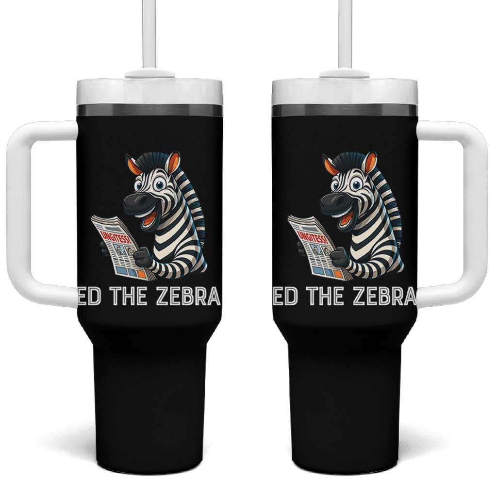 Ed the Zebra Meme Tumbler With Handle Funny Viral Animal Escape Internet Humor Fans - Wonder Print Shop
