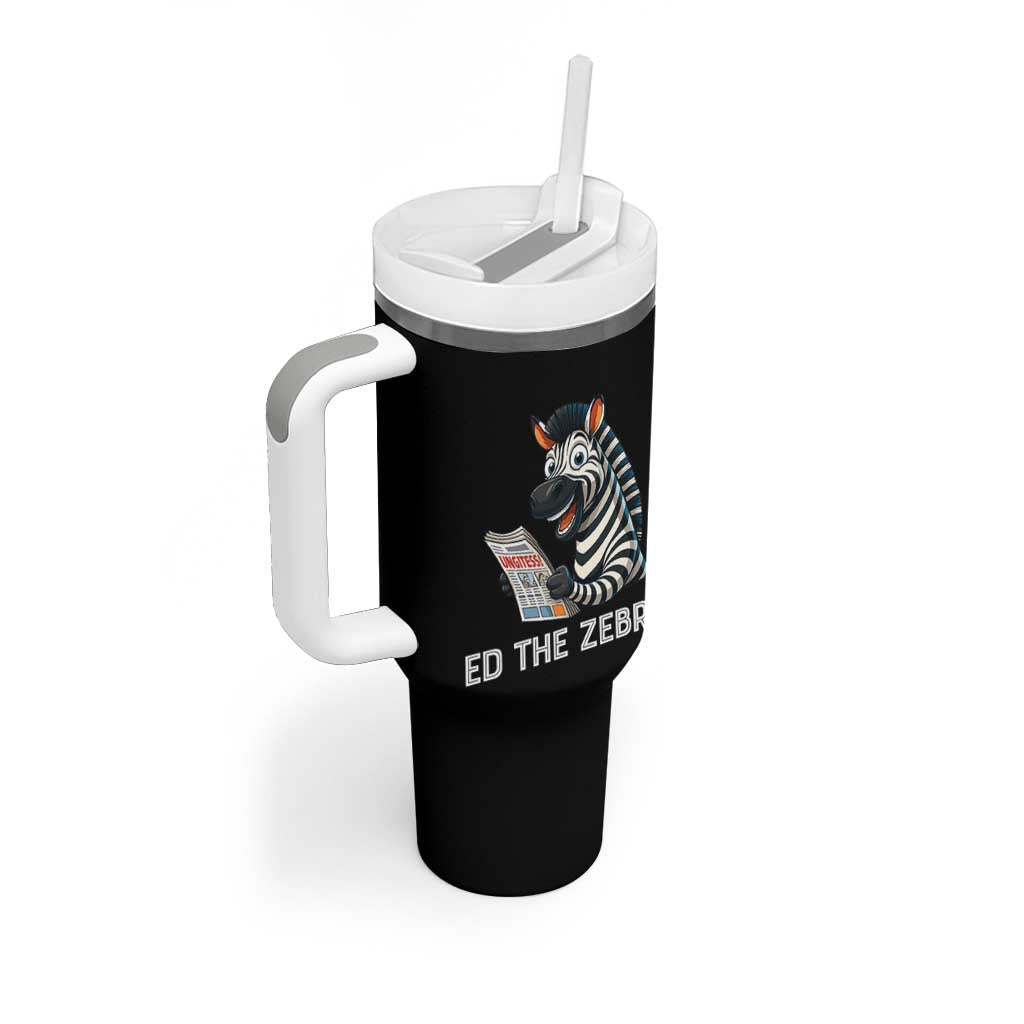 Ed the Zebra Meme Tumbler With Handle Funny Viral Animal Escape Internet Humor Fans - Wonder Print Shop