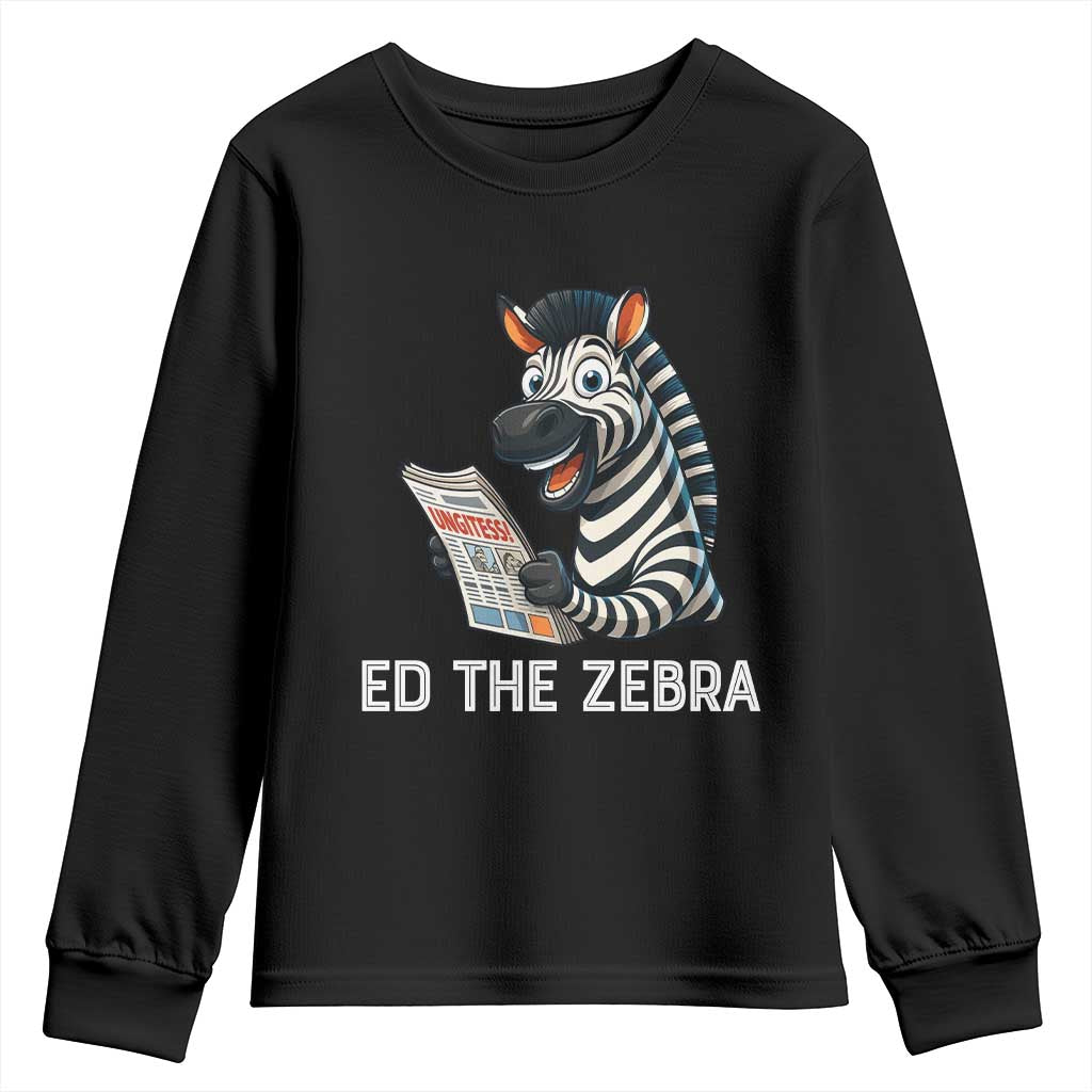 Ed the Zebra Meme Youth Sweatshirt Funny Viral Animal Escape Internet Humor Fans - Wonder Print Shop