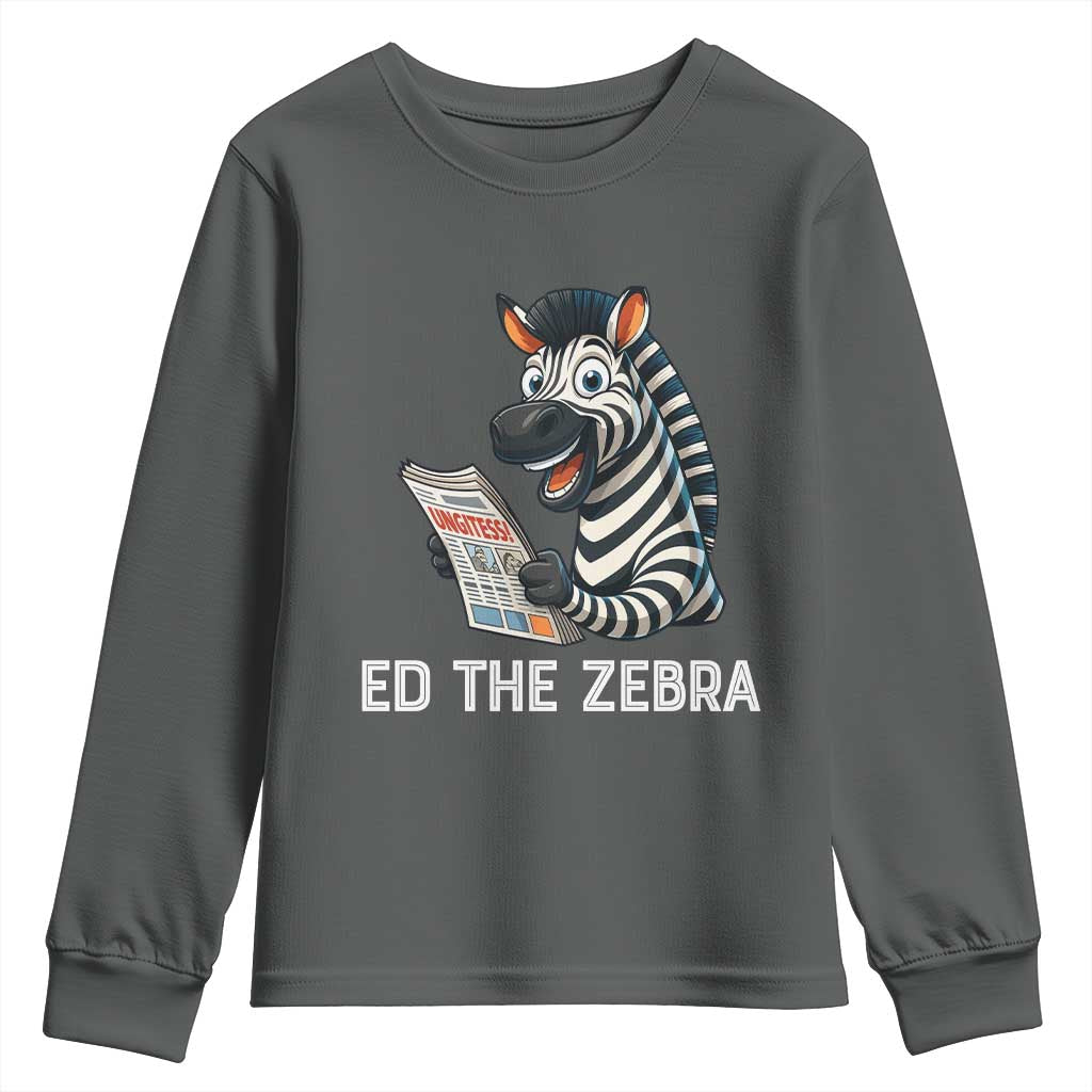 Ed the Zebra Meme Youth Sweatshirt Funny Viral Animal Escape Internet Humor Fans - Wonder Print Shop