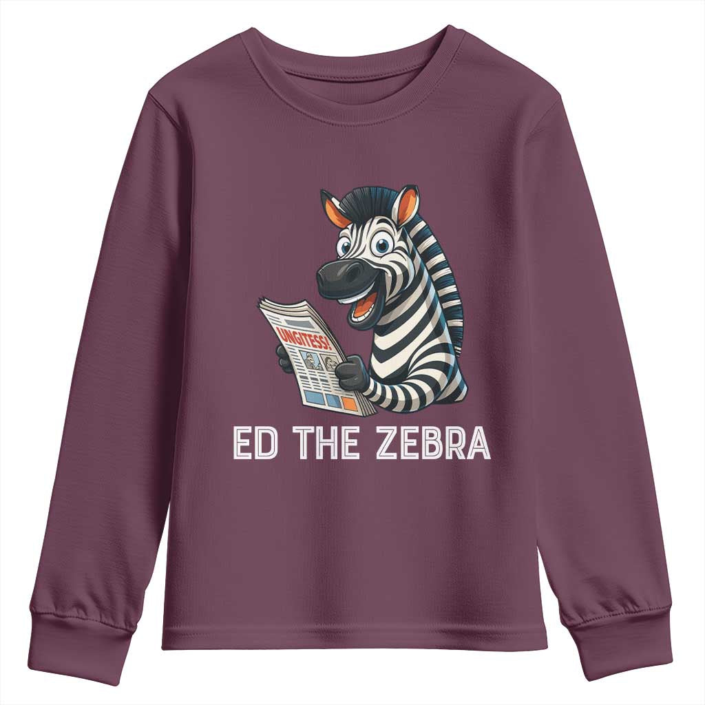 Ed the Zebra Meme Youth Sweatshirt Funny Viral Animal Escape Internet Humor Fans - Wonder Print Shop