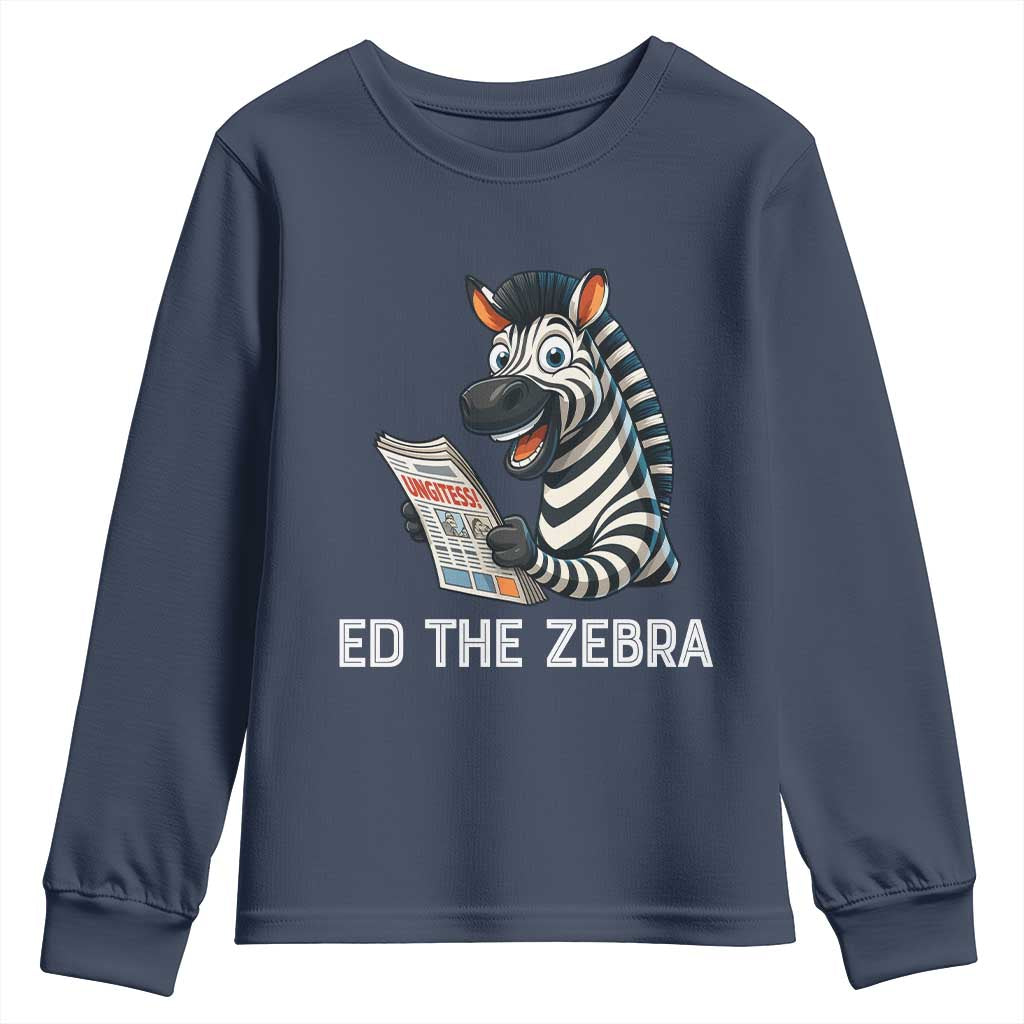 Ed the Zebra Meme Youth Sweatshirt Funny Viral Animal Escape Internet Humor Fans - Wonder Print Shop