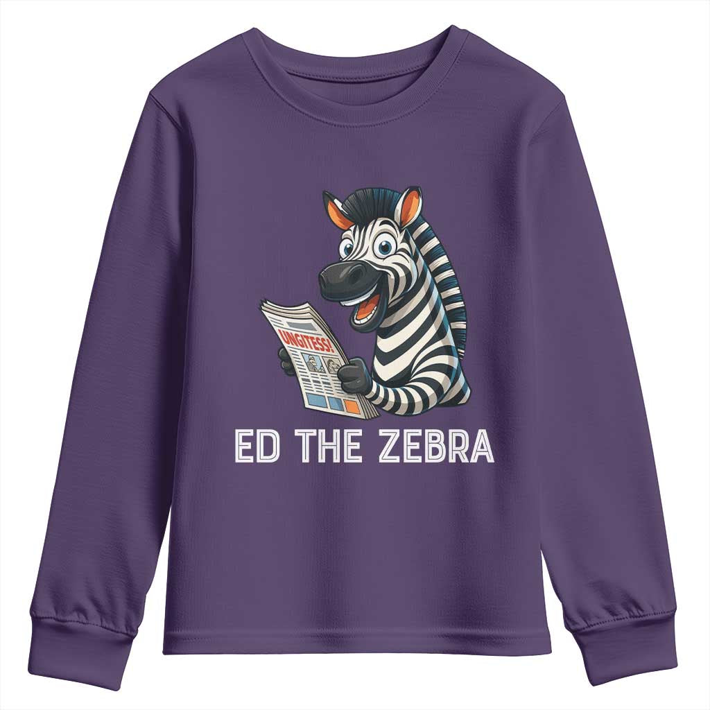 Ed the Zebra Meme Youth Sweatshirt Funny Viral Animal Escape Internet Humor Fans - Wonder Print Shop