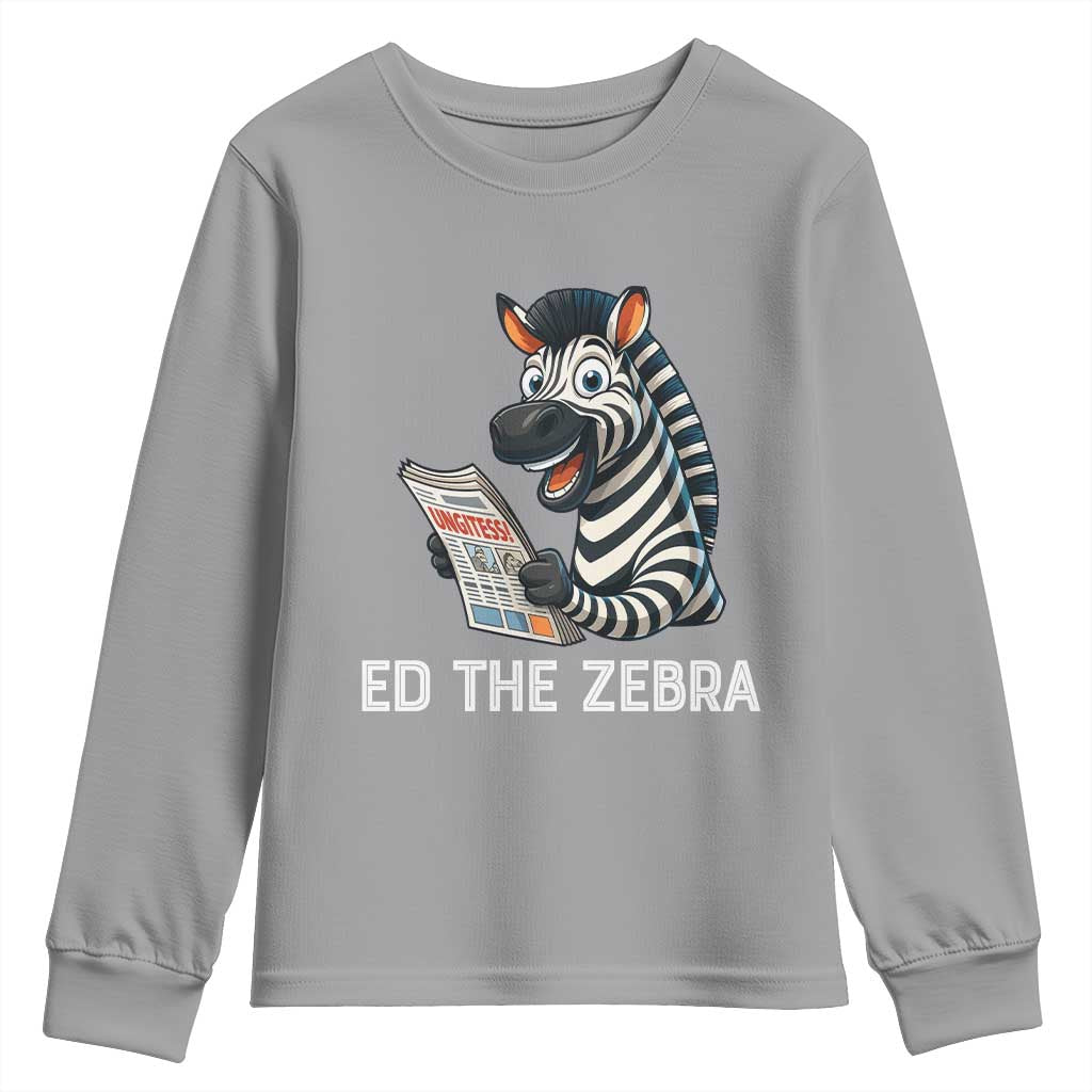 Ed the Zebra Meme Youth Sweatshirt Funny Viral Animal Escape Internet Humor Fans - Wonder Print Shop