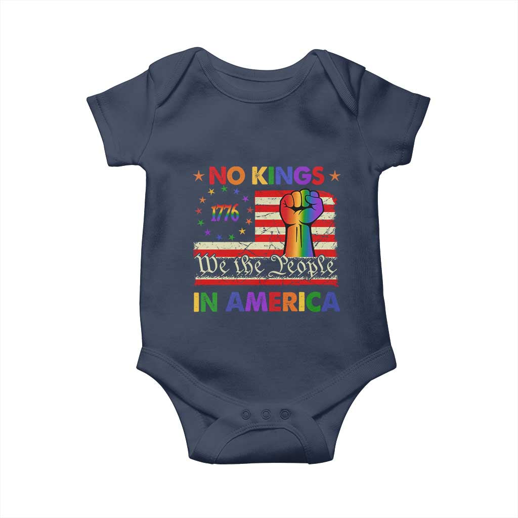 No Kings In America Rainbow Flag Baby Onesie - Wonder Print Shop