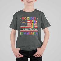 No Kings In America Rainbow Flag T Shirt For Kid - Wonder Print Shop