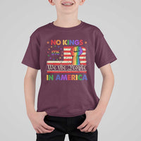 No Kings In America Rainbow Flag T Shirt For Kid - Wonder Print Shop