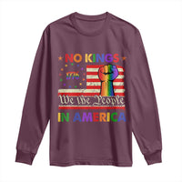 No Kings In America Rainbow Flag Long Sleeve Shirt - Wonder Print Shop