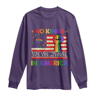 No Kings In America Rainbow Flag Long Sleeve Shirt - Wonder Print Shop