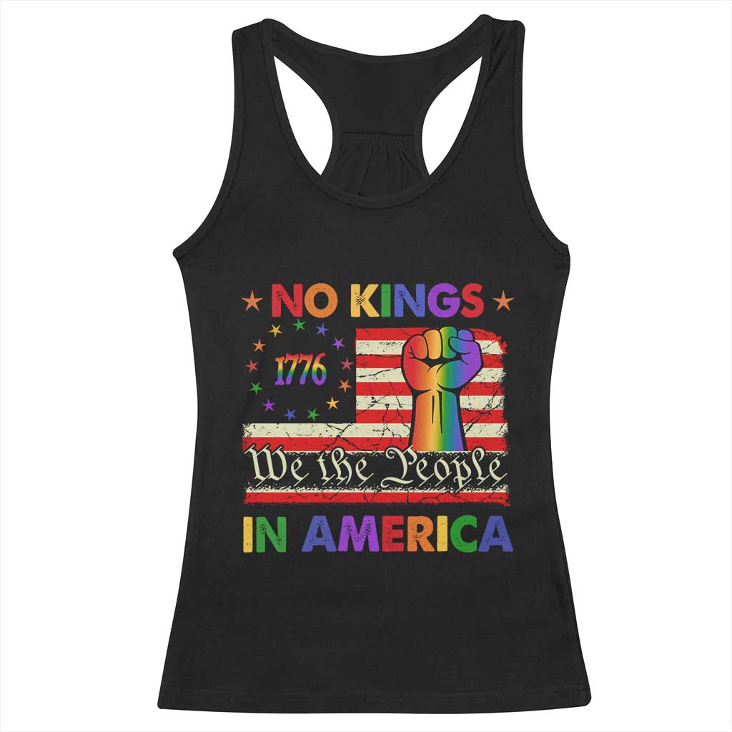 No Kings In America Rainbow Flag Racerback Tank Top - Wonder Print Shop