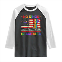 No Kings In America Rainbow Flag Raglan Shirt - Wonder Print Shop