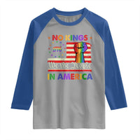 No Kings In America Rainbow Flag Raglan Shirt - Wonder Print Shop