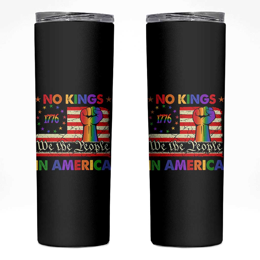 No Kings In America Rainbow Flag Skinny Tumbler - Wonder Print Shop