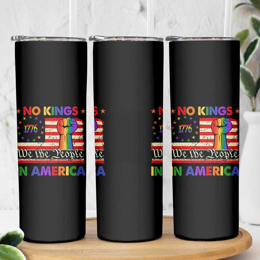 No Kings In America Rainbow Flag Skinny Tumbler - Wonder Print Shop