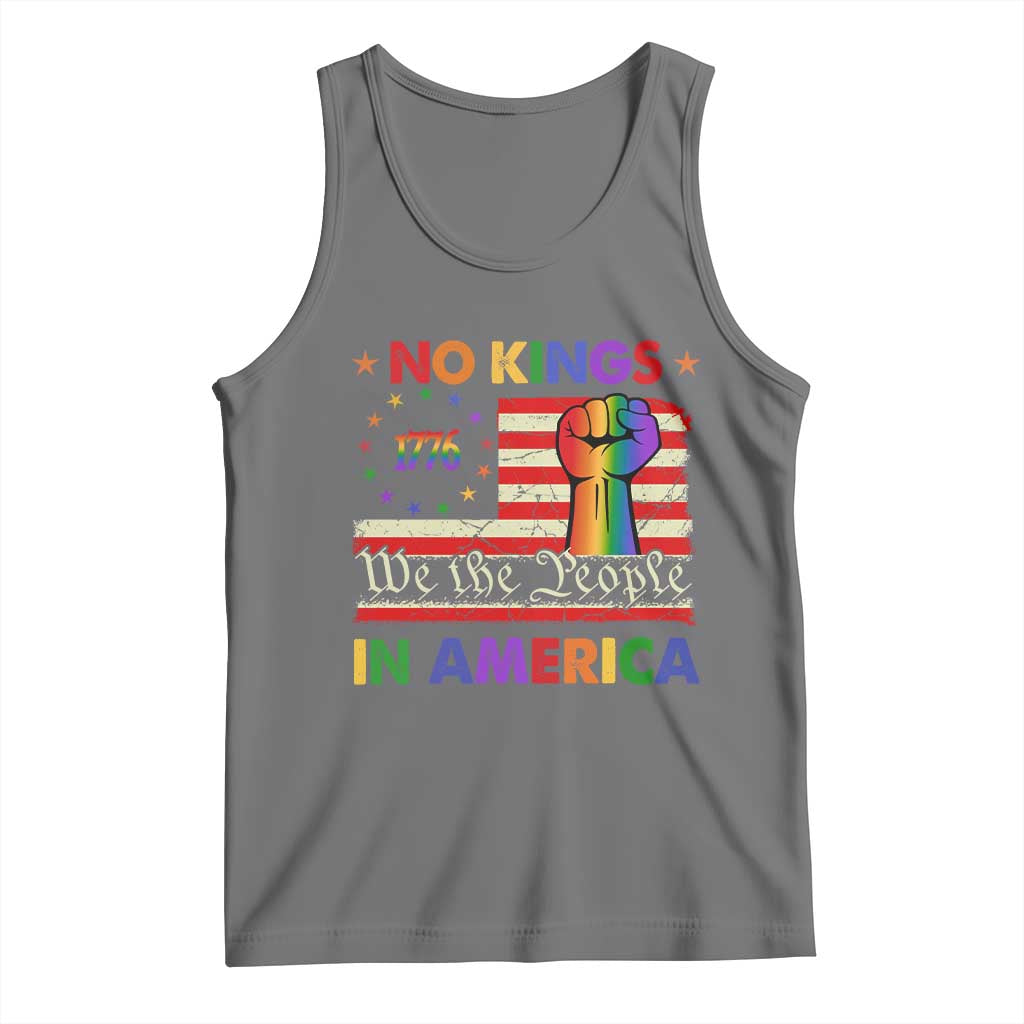 No Kings In America Rainbow Flag Tank Top - Wonder Print Shop