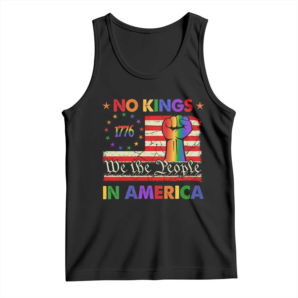 No Kings In America Rainbow Flag Tank Top - Wonder Print Shop