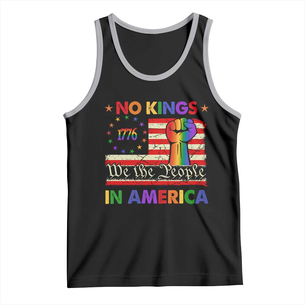 No Kings In America Rainbow Flag Tank Top - Wonder Print Shop