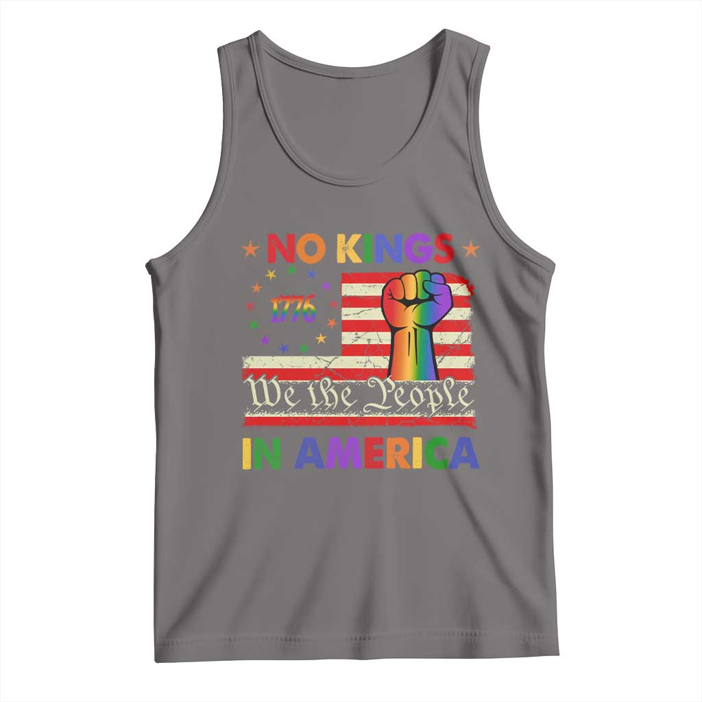 No Kings In America Rainbow Flag Tank Top - Wonder Print Shop