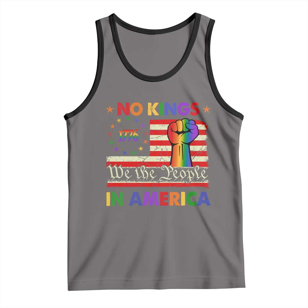 No Kings In America Rainbow Flag Tank Top - Wonder Print Shop