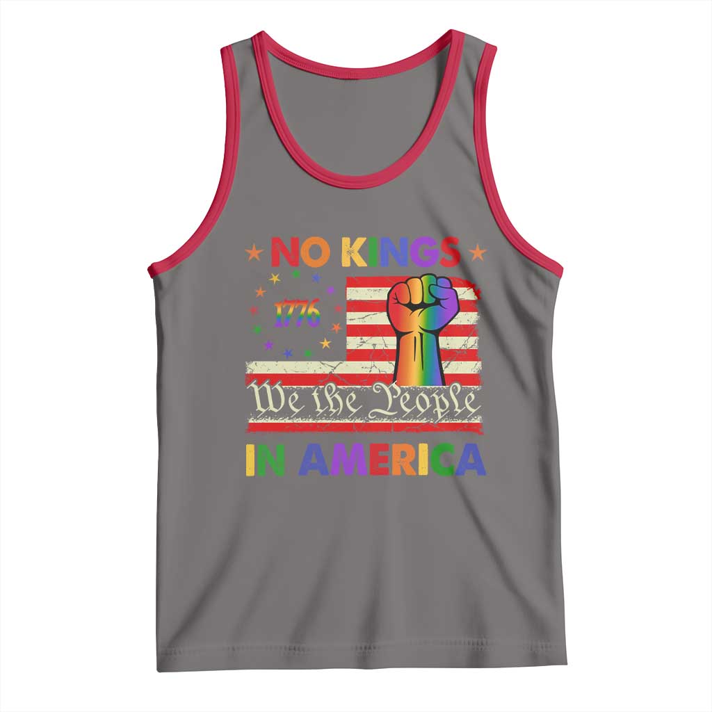 No Kings In America Rainbow Flag Tank Top - Wonder Print Shop