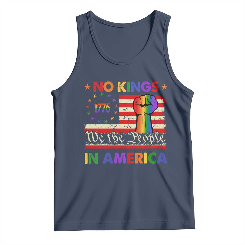 No Kings In America Rainbow Flag Tank Top - Wonder Print Shop