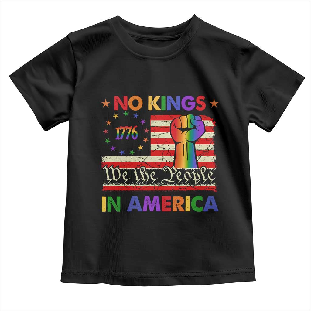 No Kings In America Rainbow Flag Toddler T Shirt - Wonder Print Shop