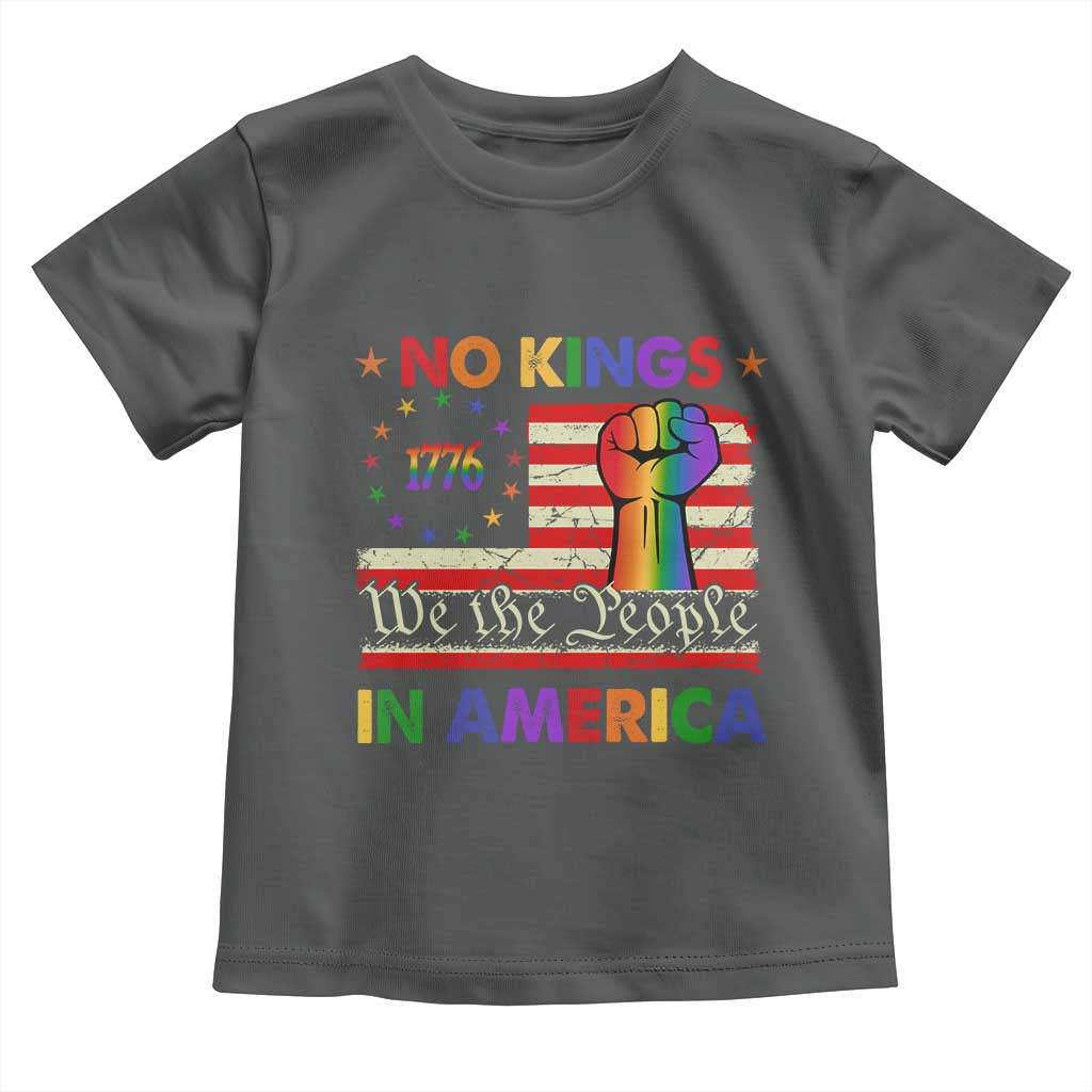 No Kings In America Rainbow Flag Toddler T Shirt - Wonder Print Shop