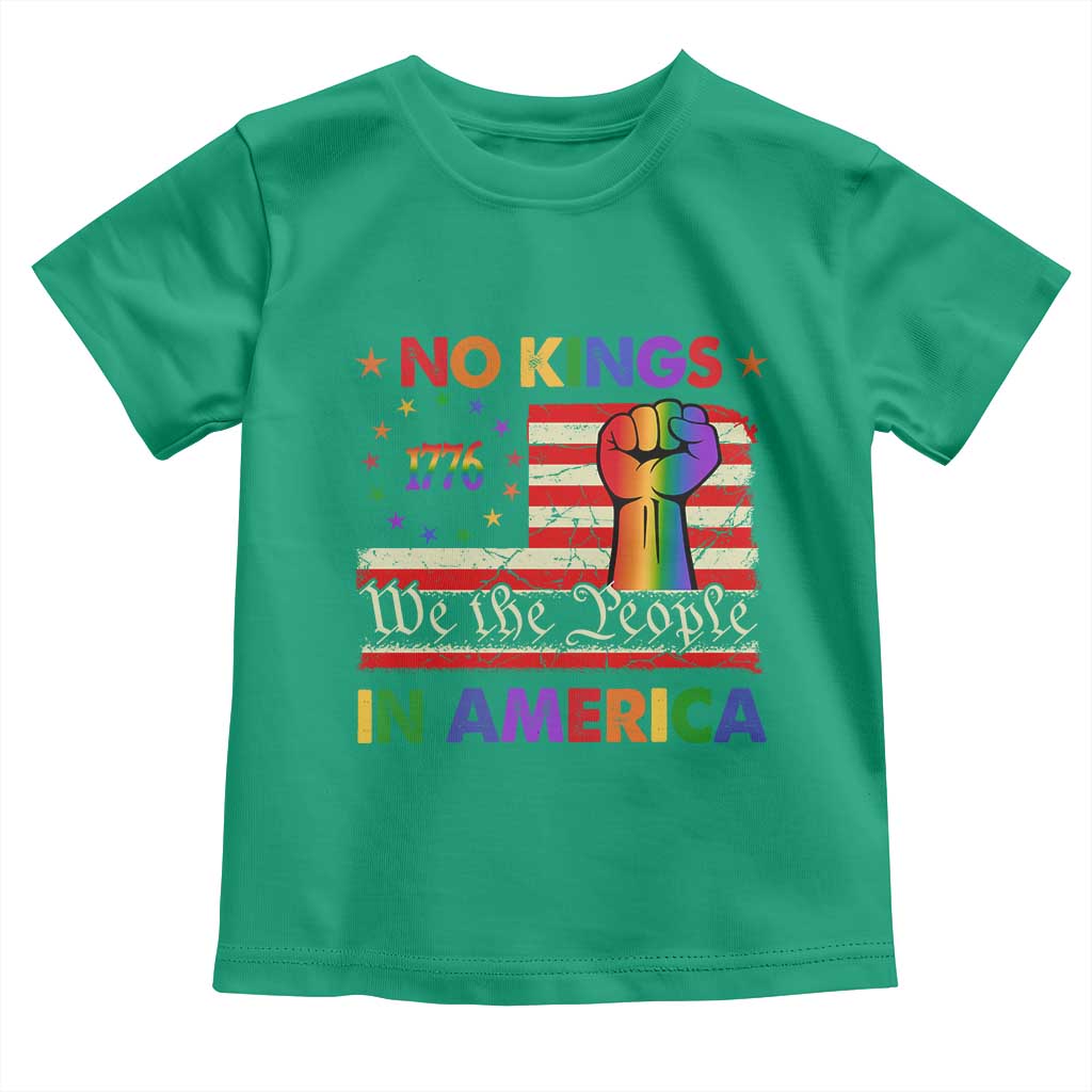 No Kings In America Rainbow Flag Toddler T Shirt - Wonder Print Shop