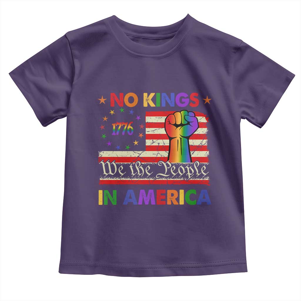 No Kings In America Rainbow Flag Toddler T Shirt - Wonder Print Shop