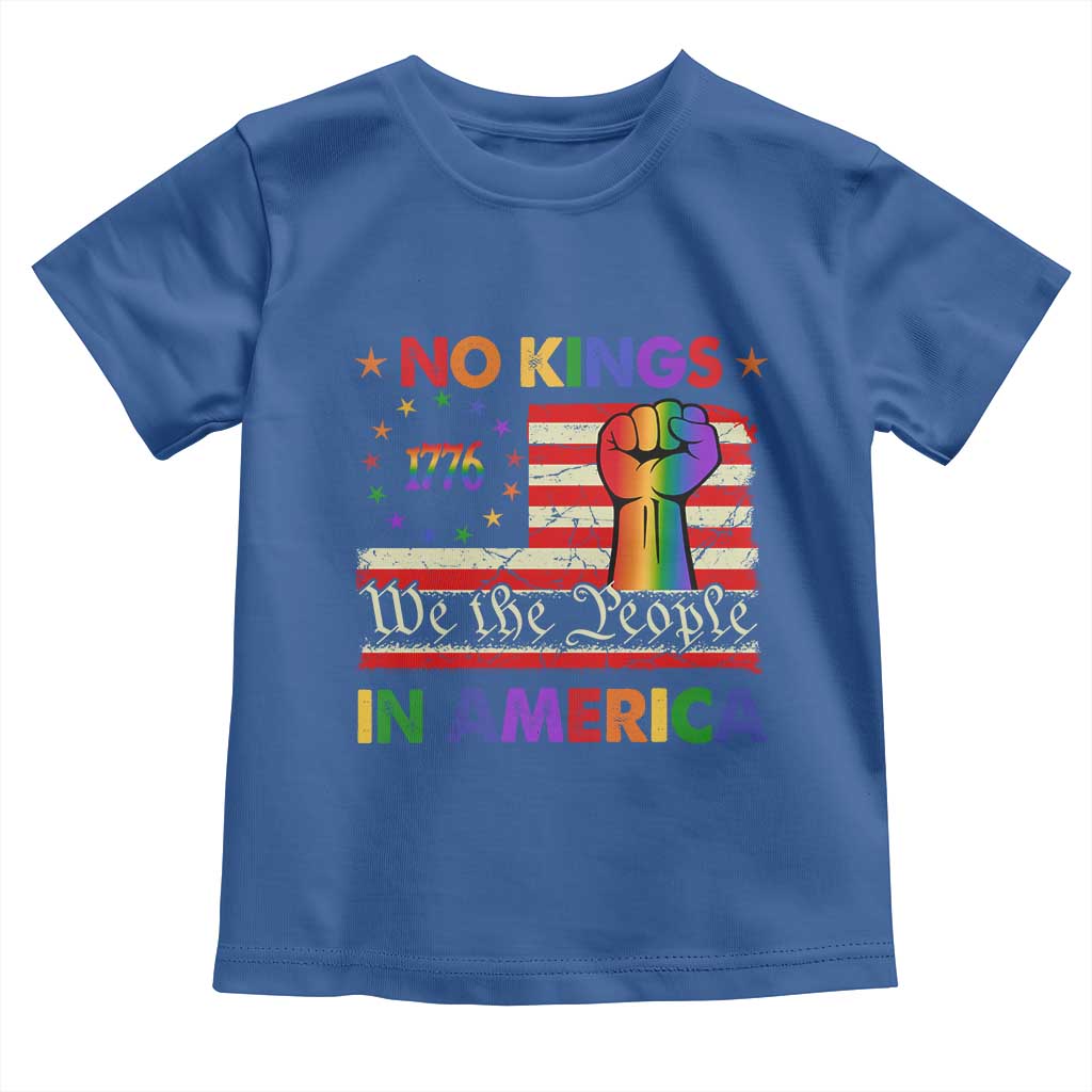 No Kings In America Rainbow Flag Toddler T Shirt - Wonder Print Shop