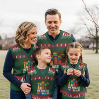 We Are All Human Rainbow Hands V-Neck Knit Sweater Vest LGBTQ+ Unity Equality Pride Month - Wonder Print Shop