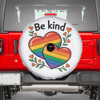Be Kind Rainbow Heart Spare Tire Cover Spread Kindness LGBTQ Love Pride Month - Wonder Print Shop