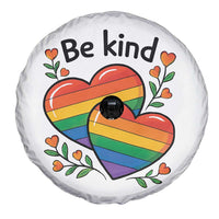 Be Kind Rainbow Heart Spare Tire Cover Spread Kindness LGBTQ Love Pride Month - Wonder Print Shop