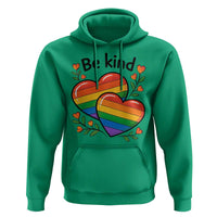 Be Kind Rainbow Heart Hoodie Spread Kindness LGBTQ Love Pride Month - Wonder Print Shop