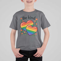 Be Kind Rainbow Heart T Shirt For Kid Spread Kindness LGBTQ Love Pride Month - Wonder Print Shop