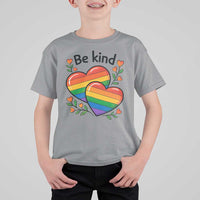 Be Kind Rainbow Heart T Shirt For Kid Spread Kindness LGBTQ Love Pride Month - Wonder Print Shop