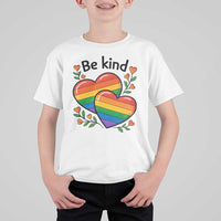 Be Kind Rainbow Heart T Shirt For Kid Spread Kindness LGBTQ Love Pride Month - Wonder Print Shop