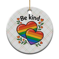 Be Kind Rainbow Heart Ceramic Ornament Spread Kindness LGBTQ Love Pride Month - Wonder Print Shop