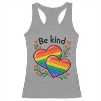 Be Kind Rainbow Heart Racerback Tank Top Spread Kindness LGBTQ Love Pride Month - Wonder Print Shop