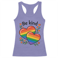 Be Kind Rainbow Heart Racerback Tank Top Spread Kindness LGBTQ Love Pride Month - Wonder Print Shop