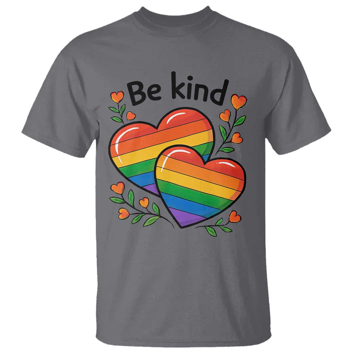 Be Kind Rainbow Heart T Shirt Spread Kindness LGBTQ Love Pride Month - Wonder Print Shop