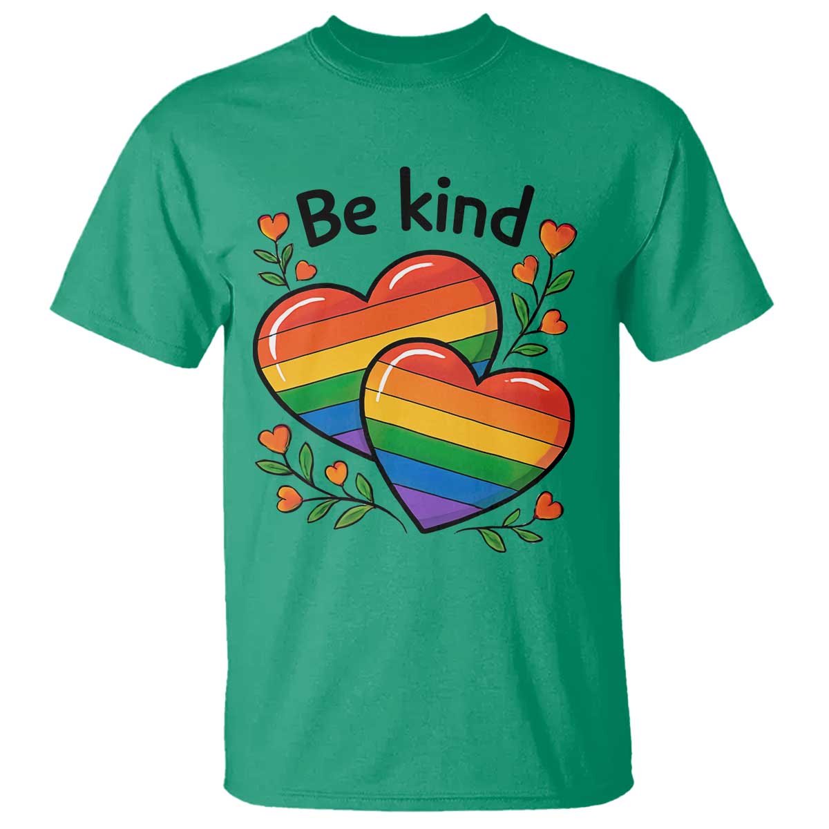Be Kind Rainbow Heart T Shirt Spread Kindness LGBTQ Love Pride Month - Wonder Print Shop