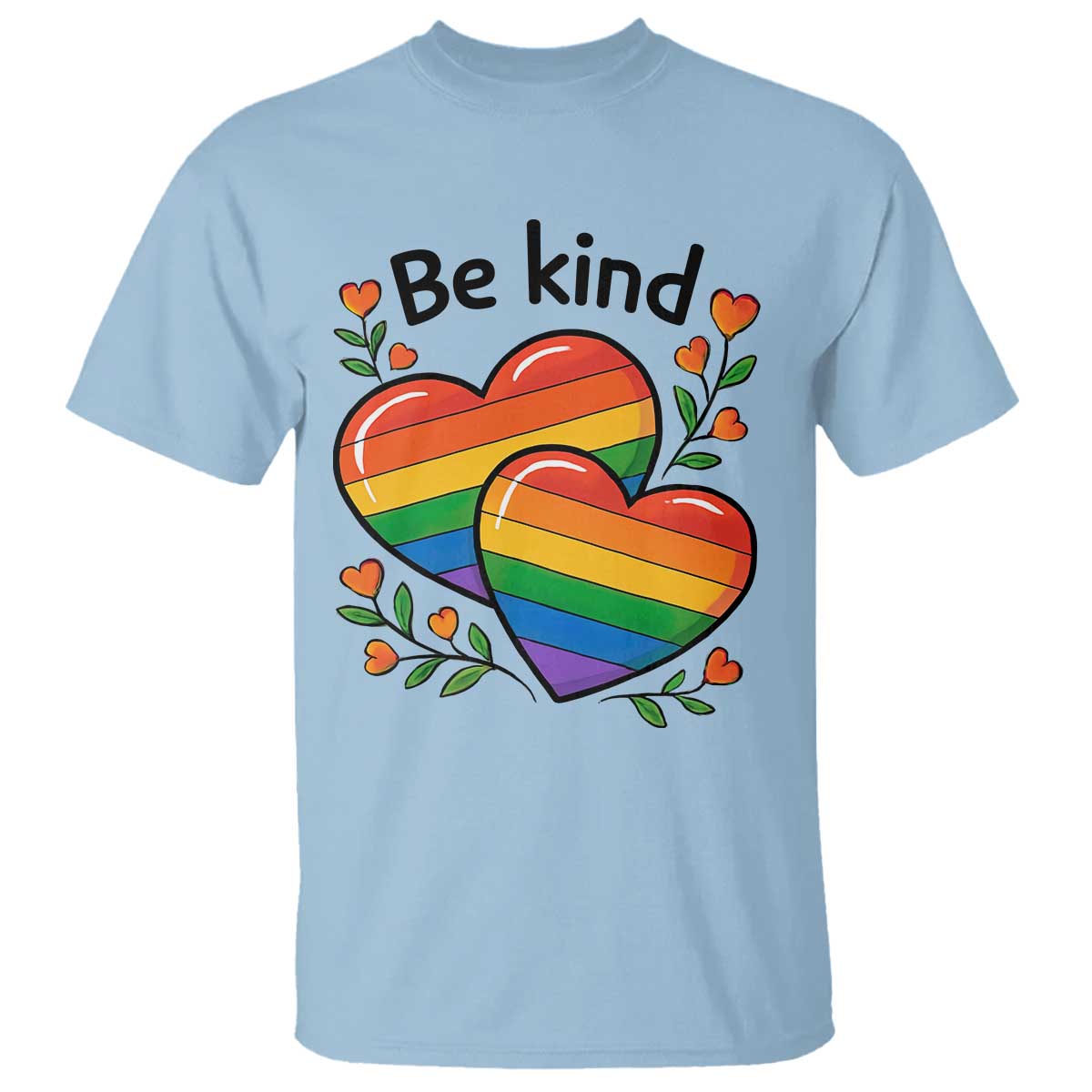 Be Kind Rainbow Heart T Shirt Spread Kindness LGBTQ Love Pride Month - Wonder Print Shop