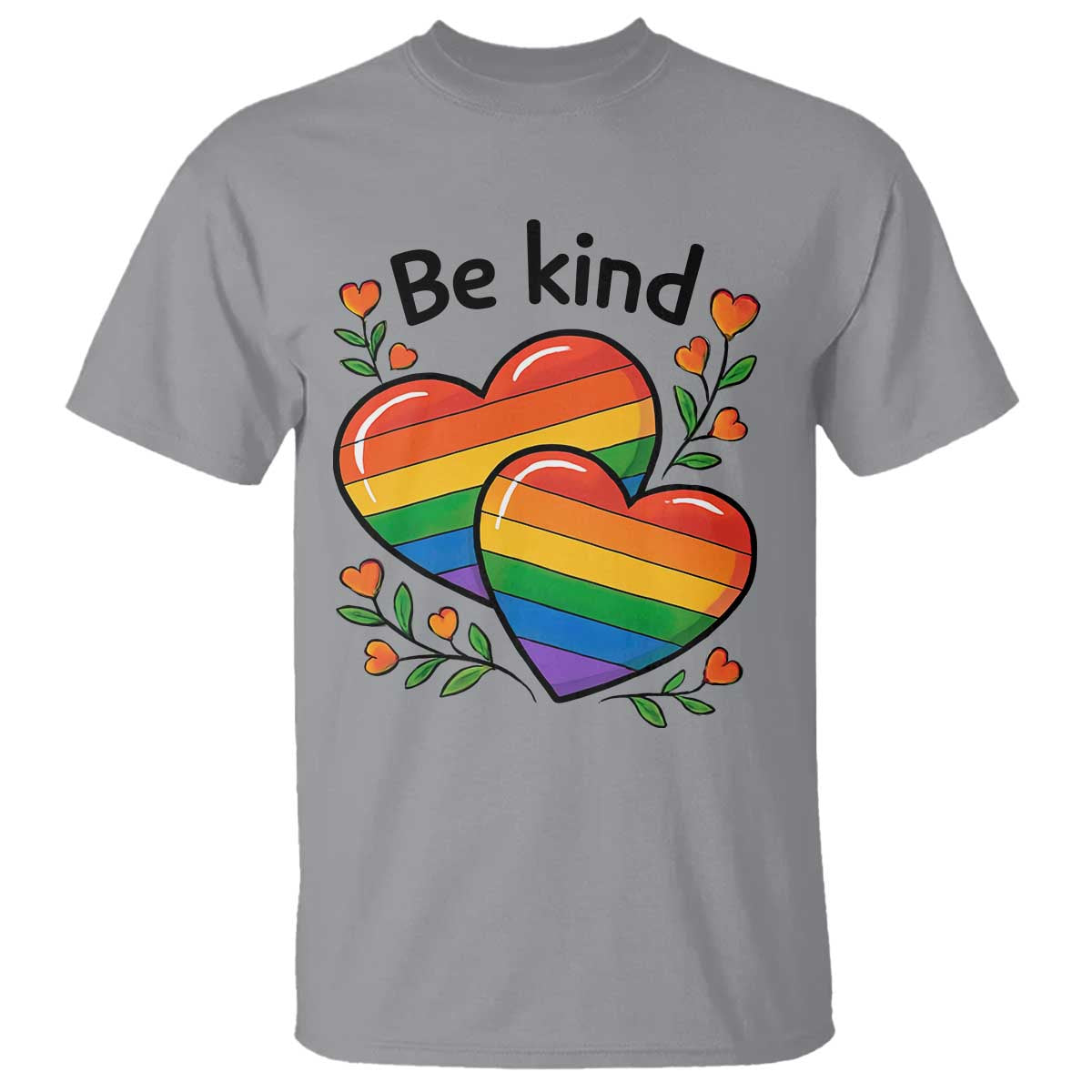 Be Kind Rainbow Heart T Shirt Spread Kindness LGBTQ Love Pride Month - Wonder Print Shop