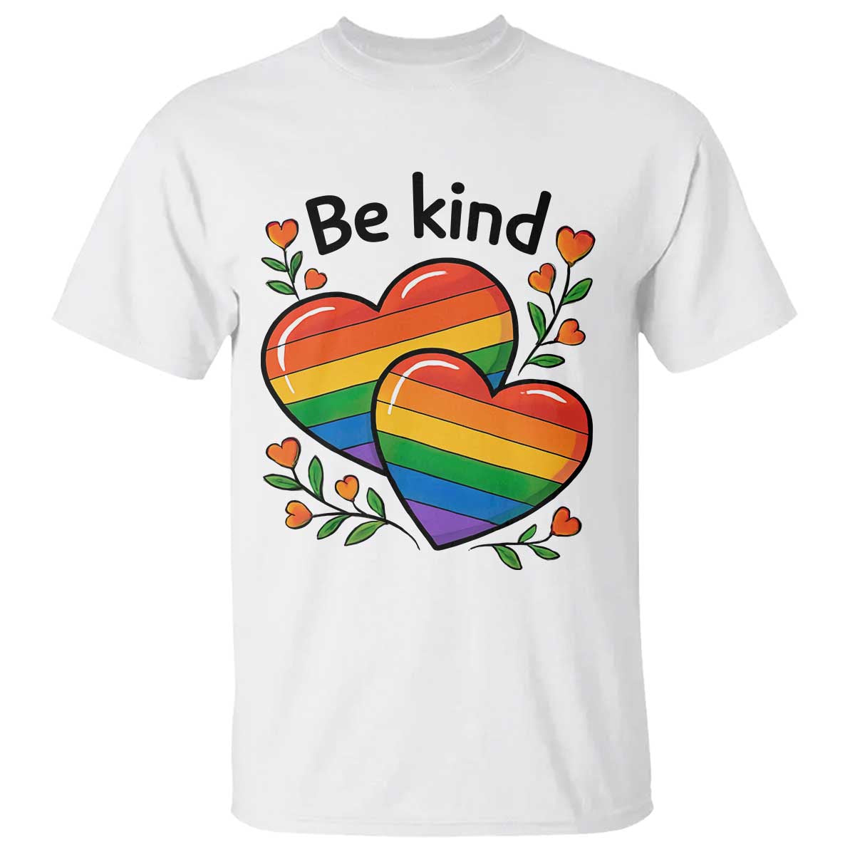 Be Kind Rainbow Heart T Shirt Spread Kindness LGBTQ Love Pride Month - Wonder Print Shop