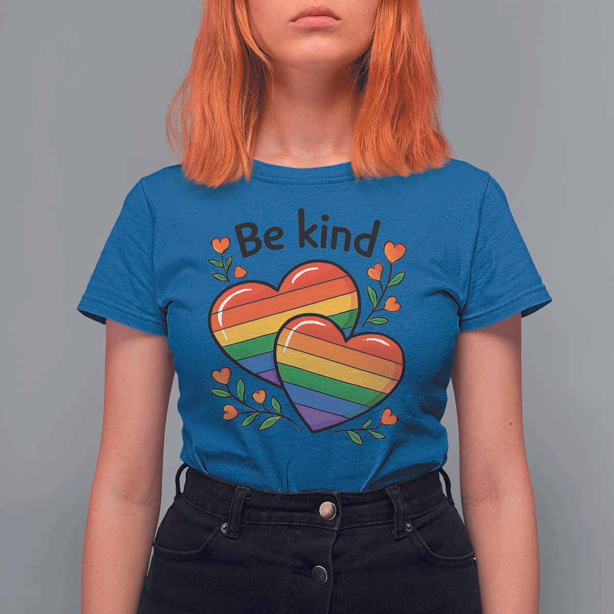 Be Kind Rainbow Heart T Shirt For Women Spread Kindness LGBTQ Love Pride Month - Wonder Print Shop